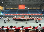 Beat365官方网站舞蹈学院顺利完成庆祝建党90周年文艺晚会《我们的旗帜》模拟场地排练任务